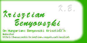 krisztian benyovszki business card